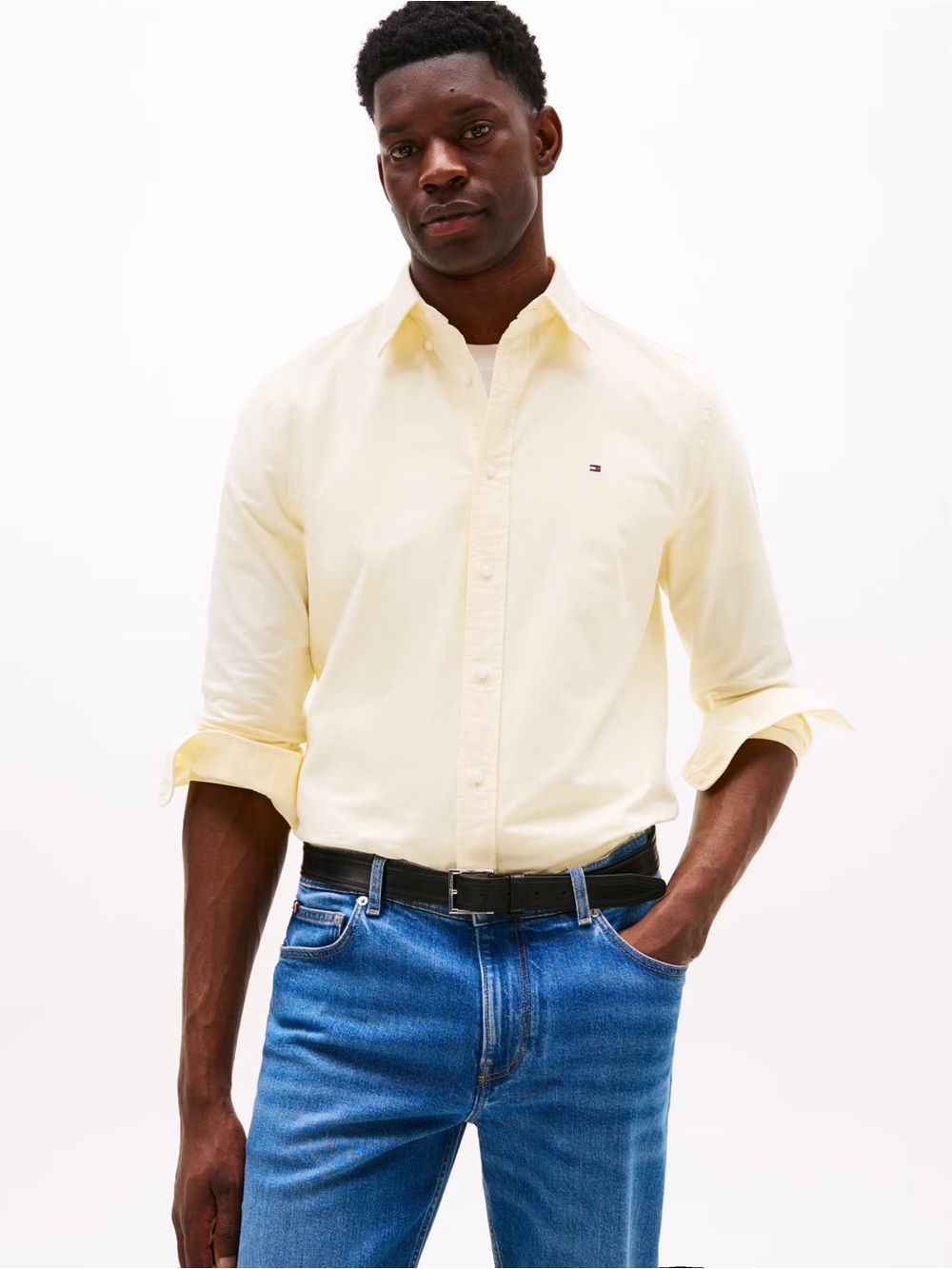 Tommy Hilfiger Men's Button-Down Oxford Shirt - Pale Yellow